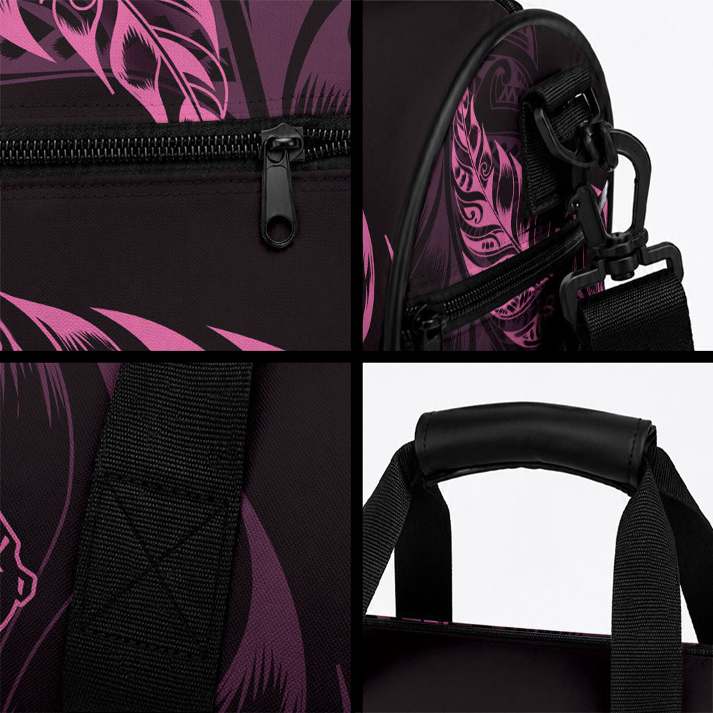 New Zealand Lawn Bowls Duffle Bag Pink Maori Warrior Tribal Silver Fern