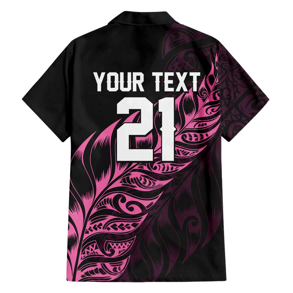 New Zealand Lawn Bowls Custom Family Matching Off The Shoulder Long Sleeve Dress and Hawaiian Shirt Pink Maori Warrior Tribal Silver Fern - Aussie Hoodie