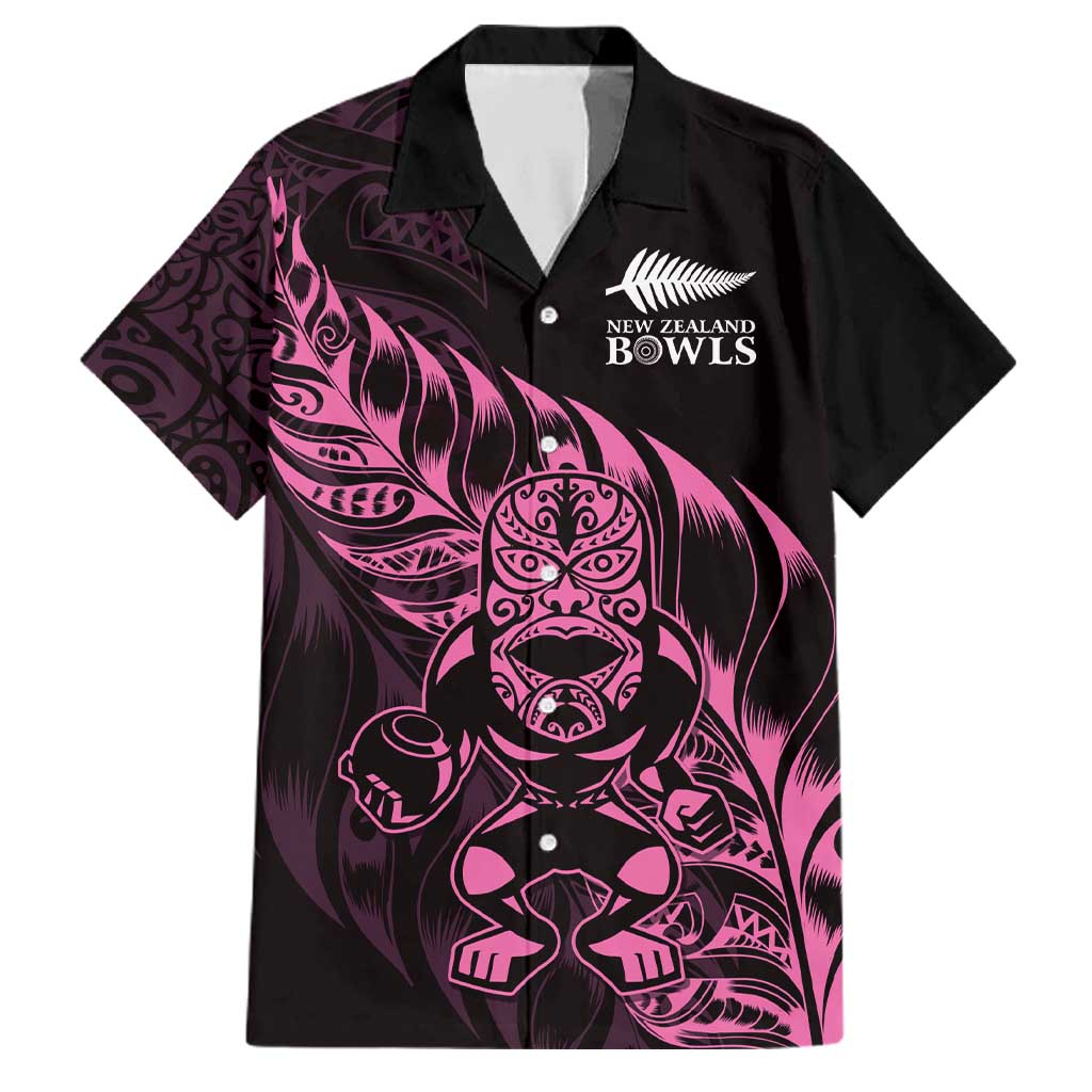 New Zealand Lawn Bowls Custom Family Matching Short Sleeve Bodycon Dress and Hawaiian Shirt Pink Maori Warrior Tribal Silver Fern - Aussie Hoodie