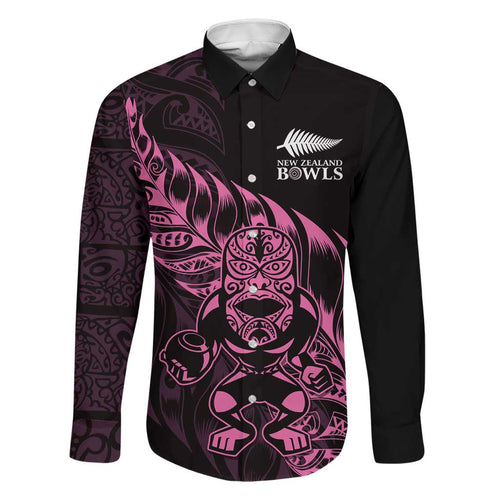 New Zealand Lawn Bowls Custom Family Matching Summer Maxi Dress and Hawaiian Shirt Pink Maori Warrior Tribal Silver Fern - Aussie Hoodie