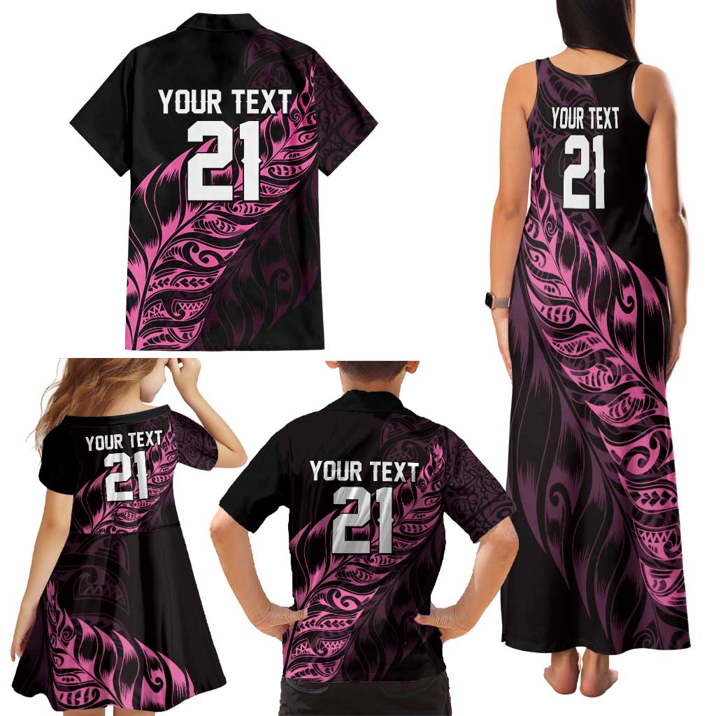 New Zealand Lawn Bowls Custom Family Matching Tank Maxi Dress and Hawaiian Shirt Pink Maori Warrior Tribal Silver Fern - Aussie Hoodie