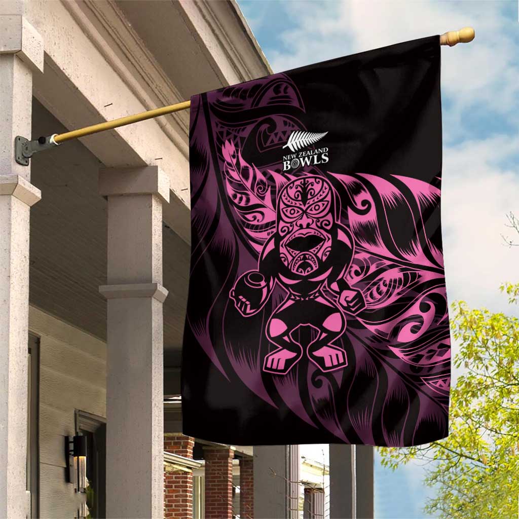 New Zealand Lawn Bowls Garden Flag Pink Maori Warrior Tribal Silver Fern - Aussie Hoodie