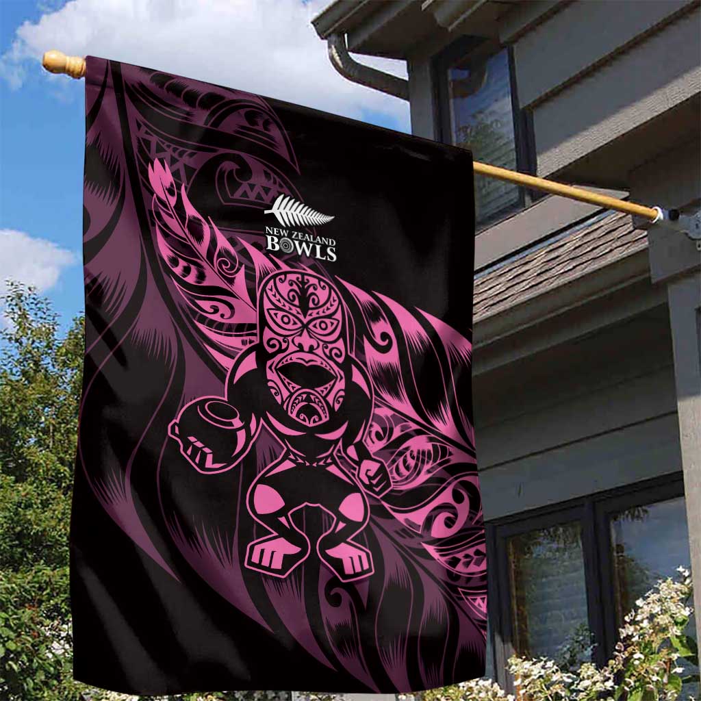 New Zealand Lawn Bowls Garden Flag Pink Maori Warrior Tribal Silver Fern - Aussie Hoodie