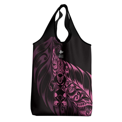 New Zealand Lawn Bowls Grocery Bag Pink Maori Warrior Tribal Silver Fern - Aussie Hoodie