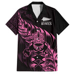 New Zealand Lawn Bowls Custom Hawaiian Shirt Pink Maori Warrior Tribal Silver Fern - Aussie Hoodie