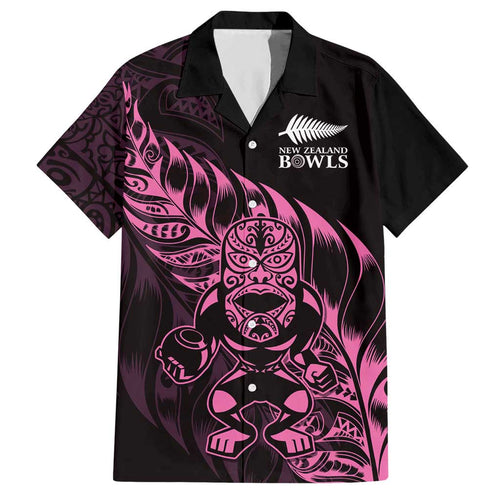 New Zealand Lawn Bowls Custom Hawaiian Shirt Pink Maori Warrior Tribal Silver Fern - Aussie Hoodie