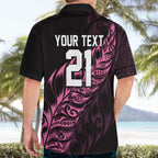 New Zealand Lawn Bowls Custom Hawaiian Shirt Pink Maori Warrior Tribal Silver Fern - Aussie Hoodie