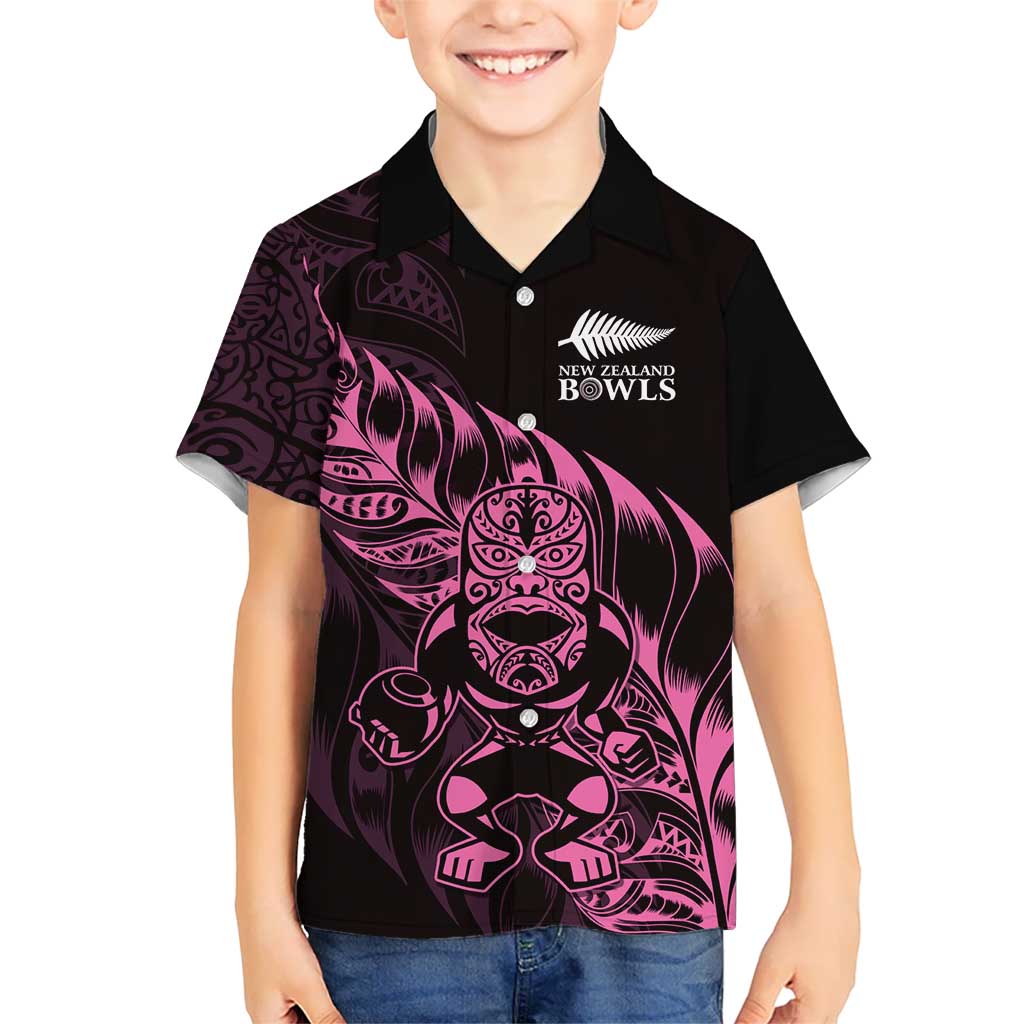 New Zealand Lawn Bowls Custom Hawaiian Shirt Pink Maori Warrior Tribal Silver Fern - Aussie Hoodie