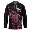 New Zealand Lawn Bowls Custom Hockey Jersey Pink Maori Warrior Tribal Silver Fern - Aussie Hoodie