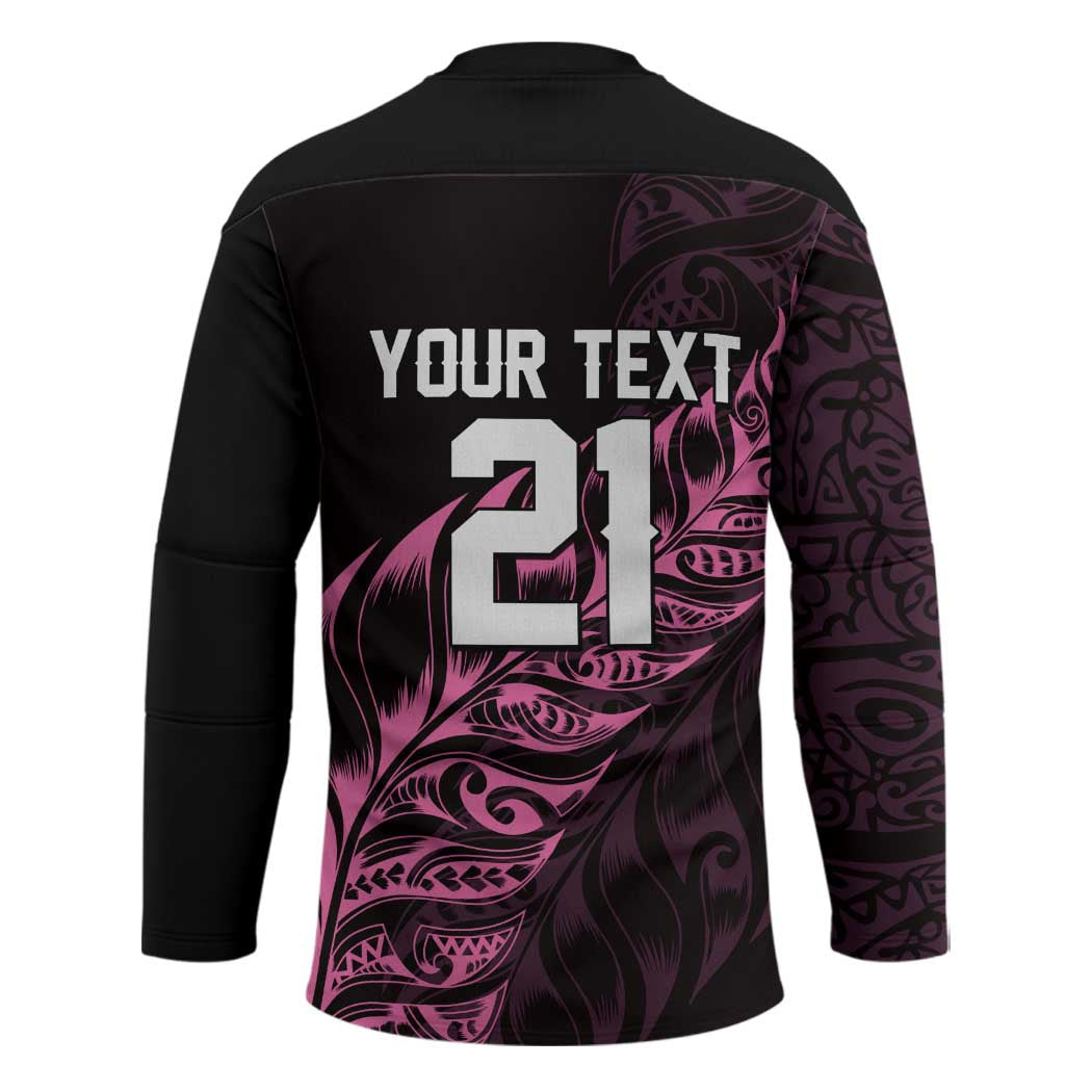 New Zealand Lawn Bowls Custom Hockey Jersey Pink Maori Warrior Tribal Silver Fern - Aussie Hoodie