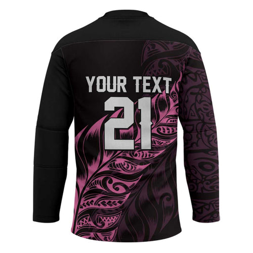 New Zealand Lawn Bowls Custom Hockey Jersey Pink Maori Warrior Tribal Silver Fern - Aussie Hoodie
