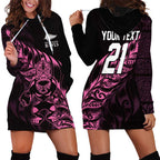 New Zealand Lawn Bowls Custom Hoodie Dress Pink Maori Warrior Tribal Silver Fern - Aussie Hoodie