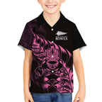 New Zealand Lawn Bowls Custom Kid Hawaiian Shirt Pink Maori Warrior Tribal Silver Fern - Aussie Hoodie