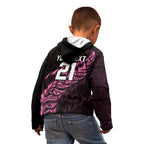 New Zealand Lawn Bowls Custom Kid Hoodie Pink Maori Warrior Tribal Silver Fern - Aussie Hoodie