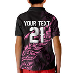 New Zealand Lawn Bowls Custom Kid Polo Shirt Pink Maori Warrior Tribal Silver Fern - Aussie Hoodie