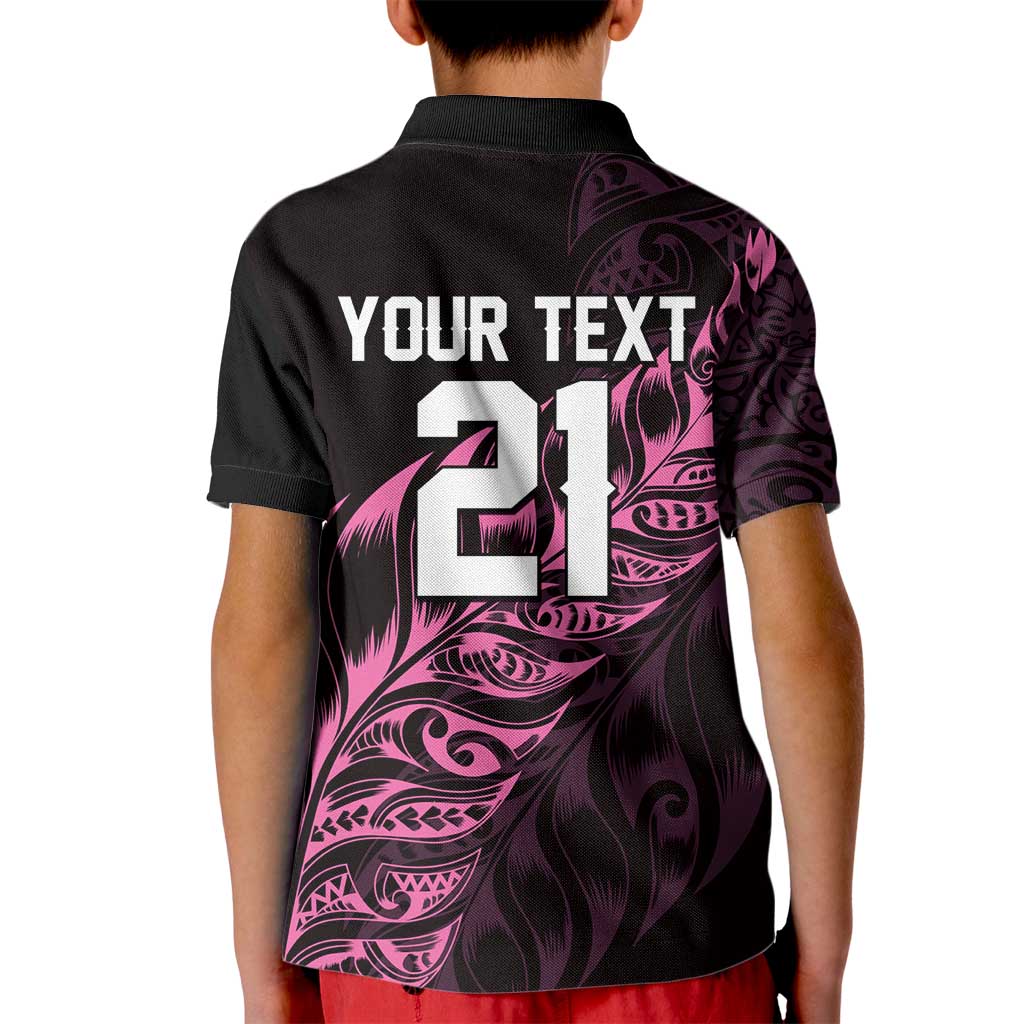 New Zealand Lawn Bowls Custom Kid Polo Shirt Pink Maori Warrior Tribal Silver Fern - Aussie Hoodie