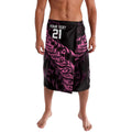 New Zealand Lawn Bowls Custom Lavalava Pink Maori Warrior Tribal Silver Fern - Aussie Hoodie