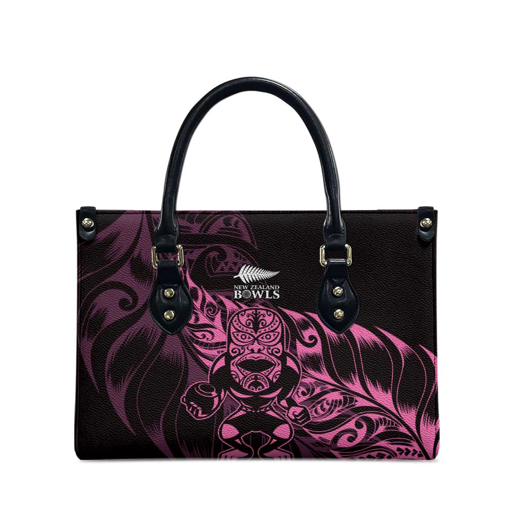 New Zealand Lawn Bowls Leather Bag Pink Maori Warrior Tribal Silver Fern - Aussie Hoodie