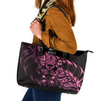 New Zealand Lawn Bowls Leather Tote Bag Pink Maori Warrior Tribal Silver Fern - Aussie Hoodie