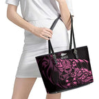 New Zealand Lawn Bowls Leather Tote Bag Pink Maori Warrior Tribal Silver Fern - Aussie Hoodie