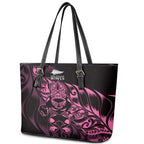 New Zealand Lawn Bowls Leather Tote Bag Pink Maori Warrior Tribal Silver Fern - Aussie Hoodie