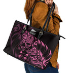 New Zealand Lawn Bowls Leather Tote Bag Pink Maori Warrior Tribal Silver Fern - Aussie Hoodie