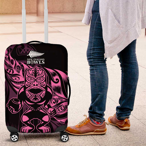 New Zealand Lawn Bowls Luggage Cover Pink Maori Warrior Tribal Silver Fern - Aussie Hoodie