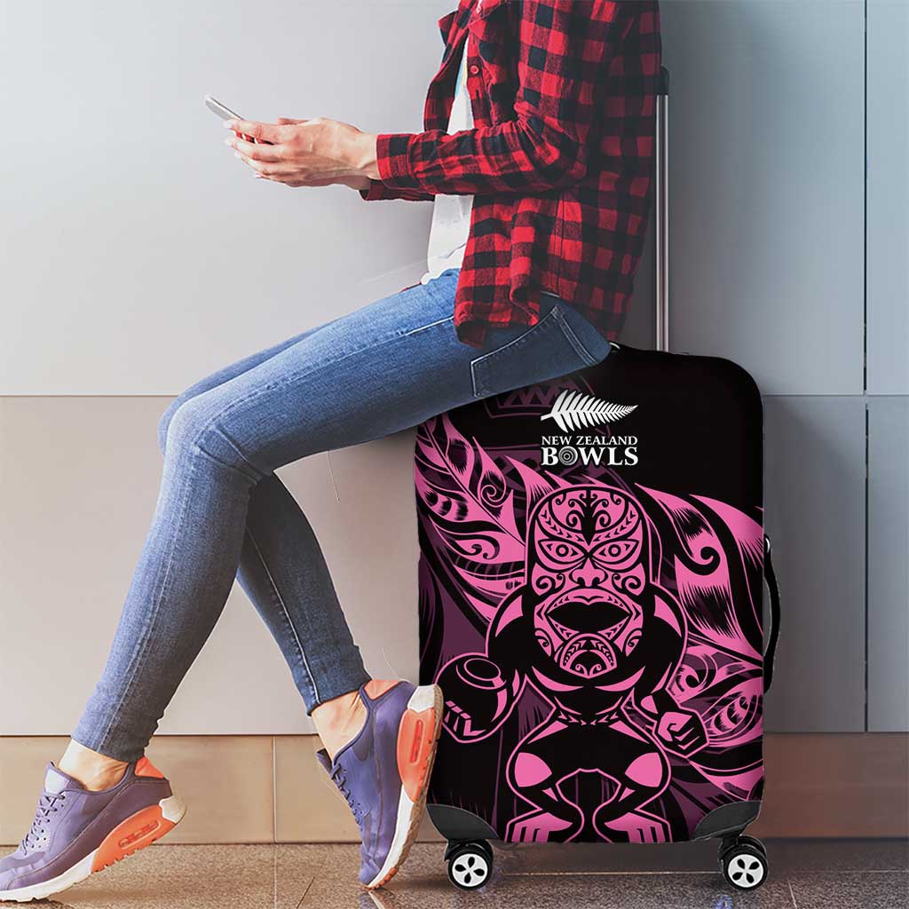 New Zealand Lawn Bowls Luggage Cover Pink Maori Warrior Tribal Silver Fern - Aussie Hoodie