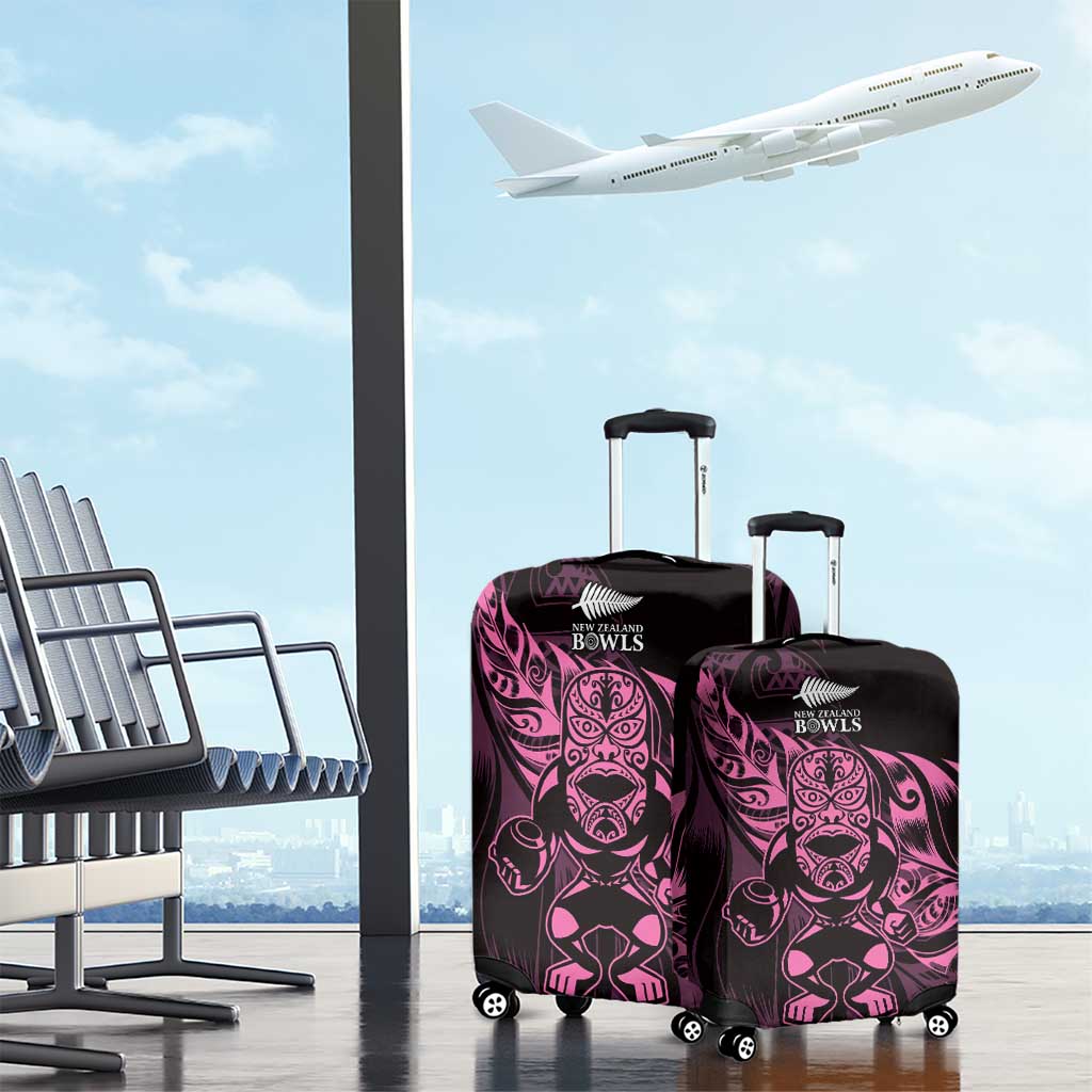 New Zealand Lawn Bowls Luggage Cover Pink Maori Warrior Tribal Silver Fern - Aussie Hoodie