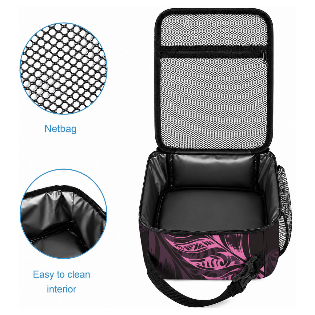 New Zealand Lawn Bowls Lunch Bag Pink Maori Warrior Tribal Silver Fern