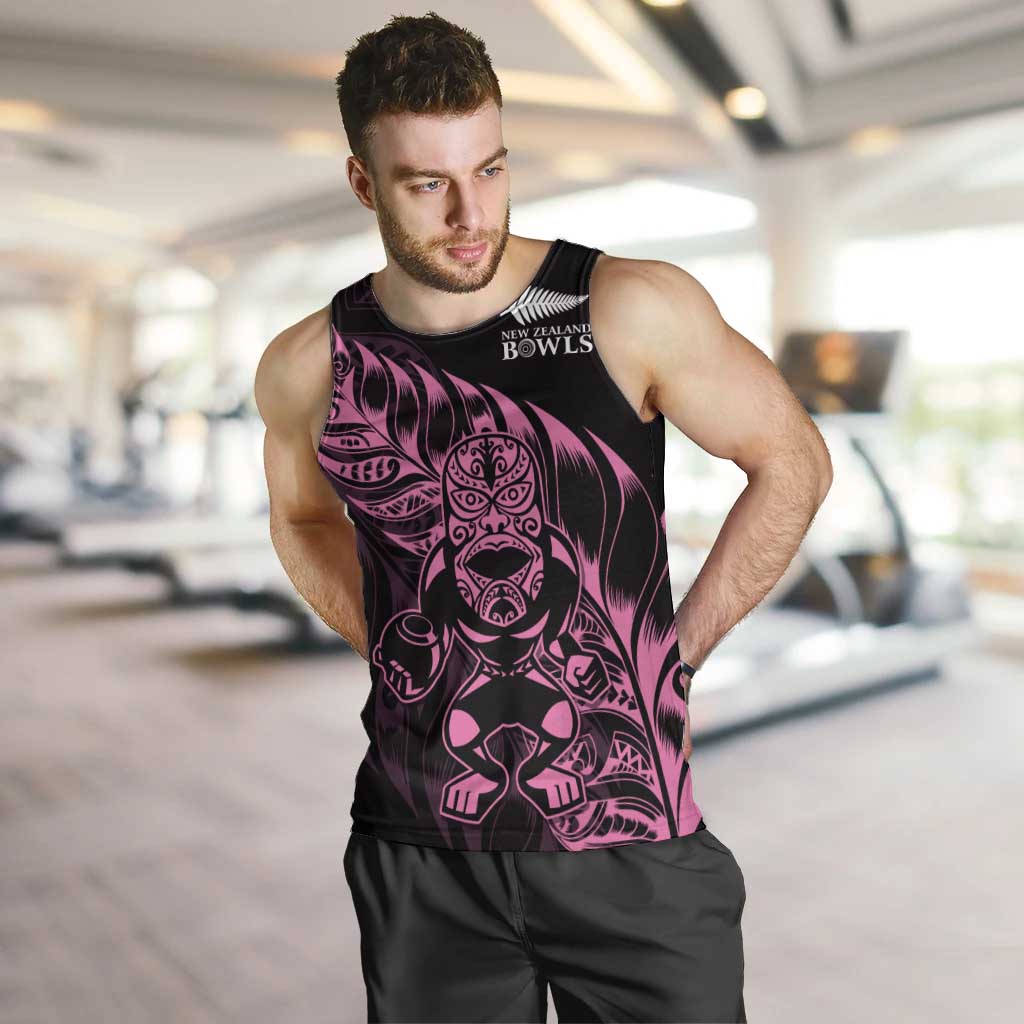 New Zealand Lawn Bowls Custom Men Tank Top Pink Maori Warrior Tribal Silver Fern - Aussie Hoodie