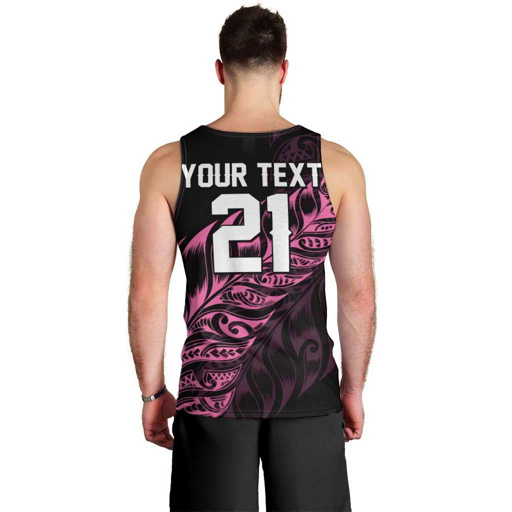New Zealand Lawn Bowls Custom Men Tank Top Pink Maori Warrior Tribal Silver Fern - Aussie Hoodie