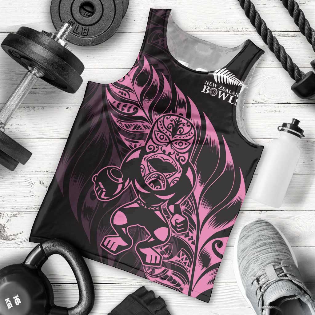 New Zealand Lawn Bowls Custom Men Tank Top Pink Maori Warrior Tribal Silver Fern - Aussie Hoodie