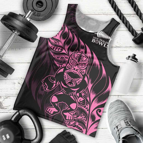 New Zealand Lawn Bowls Custom Men Tank Top Pink Maori Warrior Tribal Silver Fern - Aussie Hoodie