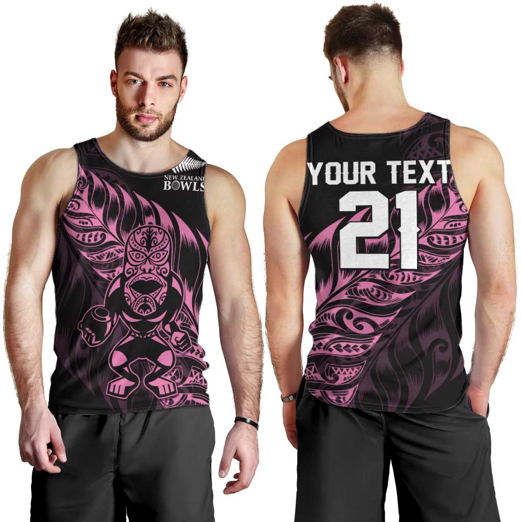 New Zealand Lawn Bowls Custom Men Tank Top Pink Maori Warrior Tribal Silver Fern - Aussie Hoodie