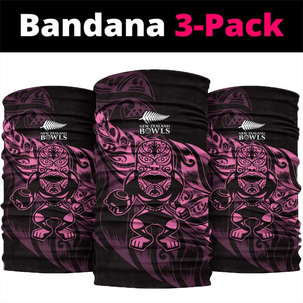 New Zealand Lawn Bowls Neck Gaiter Pink Maori Warrior Tribal Silver Fern - Aussie Hoodie