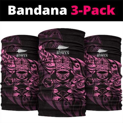 New Zealand Lawn Bowls Neck Gaiter Pink Maori Warrior Tribal Silver Fern - Aussie Hoodie