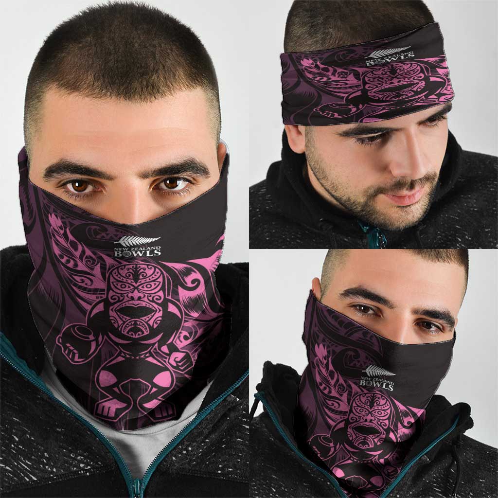 New Zealand Lawn Bowls Neck Gaiter Pink Maori Warrior Tribal Silver Fern - Aussie Hoodie