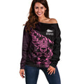 New Zealand Lawn Bowls Custom Off Shoulder Sweater Pink Maori Warrior Tribal Silver Fern - Aussie Hoodie