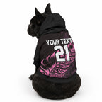 New Zealand Lawn Bowls Custom Pet Hoodie Pink Maori Warrior Tribal Silver Fern