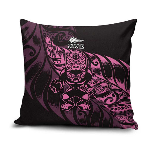 New Zealand Lawn Bowls Pillow Cover Pink Maori Warrior Tribal Silver Fern - Aussie Hoodie
