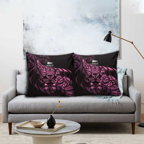 New Zealand Lawn Bowls Pillow Cover Pink Maori Warrior Tribal Silver Fern - Aussie Hoodie