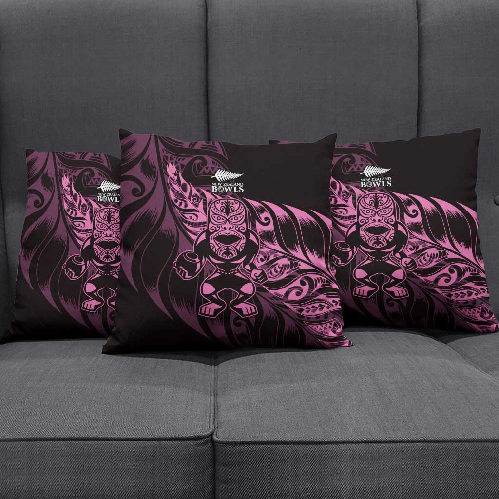 New Zealand Lawn Bowls Pillow Cover Pink Maori Warrior Tribal Silver Fern - Aussie Hoodie