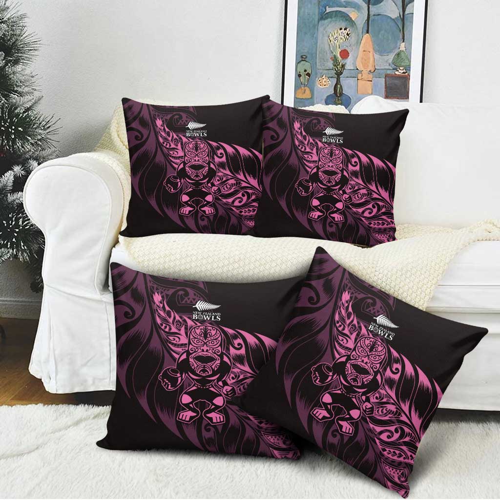 New Zealand Lawn Bowls Pillow Cover Pink Maori Warrior Tribal Silver Fern - Aussie Hoodie