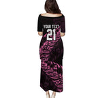 New Zealand Lawn Bowls Custom Puletasi Pink Maori Warrior Tribal Silver Fern - Aussie Hoodie