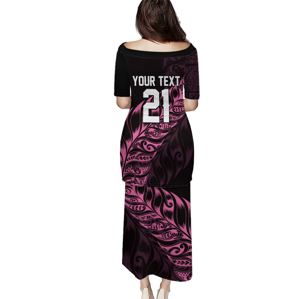 New Zealand Lawn Bowls Custom Puletasi Pink Maori Warrior Tribal Silver Fern - Aussie Hoodie