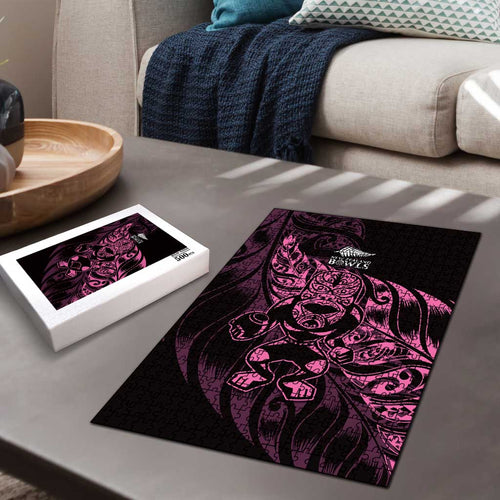 New Zealand Lawn Bowls Puzzle Pink Maori Warrior Tribal Silver Fern - Aussie Hoodie