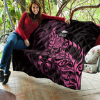 New Zealand Lawn Bowls Quilt Pink Maori Warrior Tribal Silver Fern - Aussie Hoodie