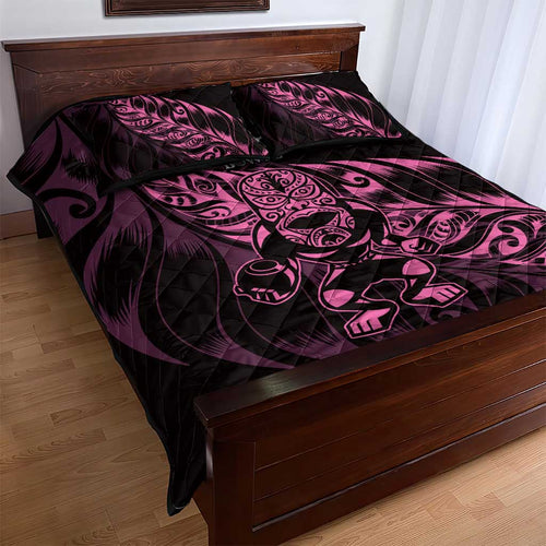 New Zealand Lawn Bowls Quilt Bed Set Pink Maori Warrior Tribal Silver Fern - Aussie Hoodie