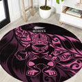 New Zealand Lawn Bowls Round Carpet Pink Maori Warrior Tribal Silver Fern - Aussie Hoodie